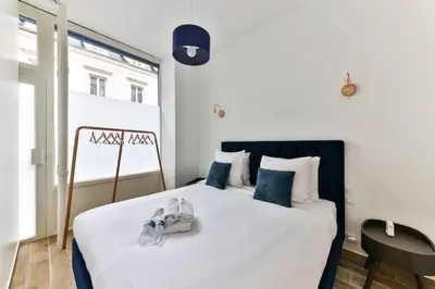 Un ou plusieurs lits dans un hébergement de l'établissement New&Renovated in heart of PARIS- 6pers