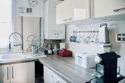 Cuisine ou kitchenette dans l'établissement Beautiful Bright Flat Near Jardin Des Plantes