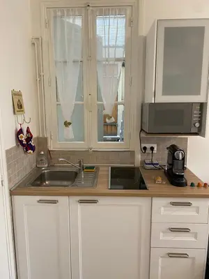 Cuisine ou kitchenette dans l'établissement Cosy, charming apartment with courtyard