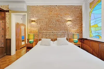 Un ou plusieurs lits dans un hébergement de l'établissement Exceptional apartment - 3BR-8P - Pantheon