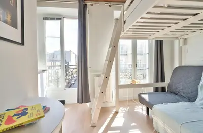 Coin salon dans l'établissement NEW Mezzanine Studio in the Heart of Paris (4F)
