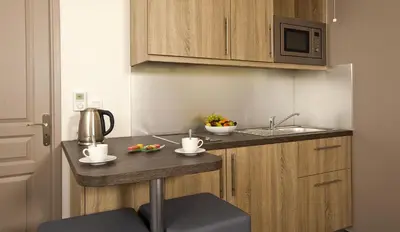 Cuisine ou kitchenette dans l'établissement Residhome Paris Issy Les Moulineaux