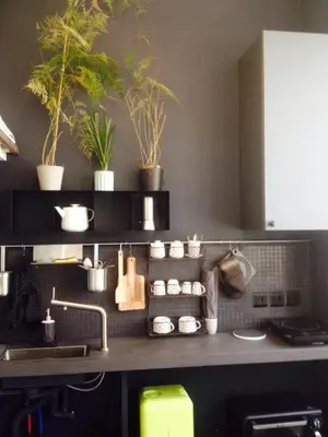Cuisine ou kitchenette dans l'établissement Small arty studio Menilmontant