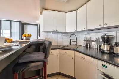 Cuisine ou kitchenette dans l'établissement The Perfect Parisian 2 bdrs flat at Le Marais