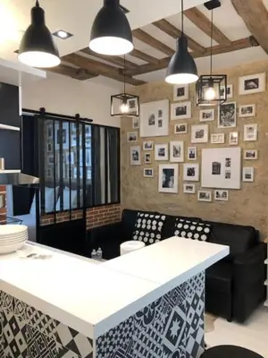 Coin salon dans l'établissement Appartement Aix, Neuf tout équipé
