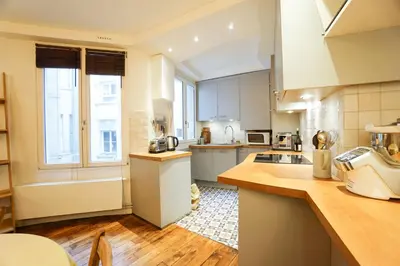 Cuisine ou kitchenette dans l'établissement Beautiful Design Apt In Paris Near The Louvre