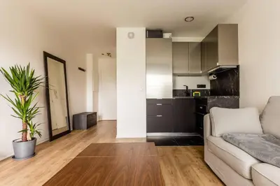 Cuisine ou kitchenette dans l'établissement Superbe Studio à 2 Stations de Paris Centre 15min à pied du Stade de France