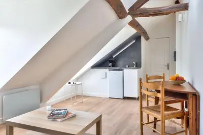 Cuisine ou kitchenette dans l'établissement Charming 1 Bedroom Apt in the Heart of Paris (6F)