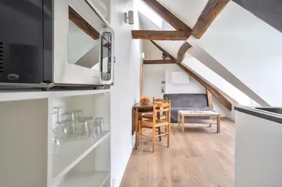 Cuisine ou kitchenette dans l'établissement Charming 1 Bedroom Apt in the Heart of Paris (6F)