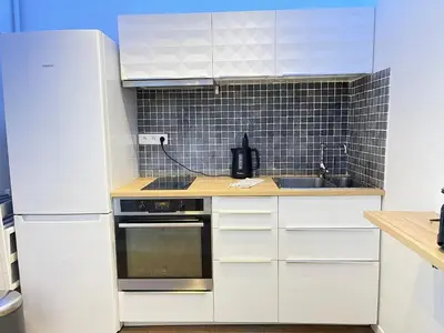 Cuisine ou kitchenette dans l'établissement Victor Hugo Flat
