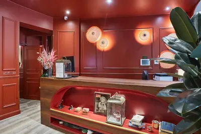 Cuisine ou kitchenette dans l'établissement Hôtel LUX PICPUS