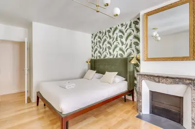 Un ou plusieurs lits dans un hébergement de l'établissement Beautiful apartment for 8 people