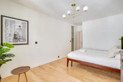 Un ou plusieurs lits dans un hébergement de l'établissement Beautiful apartment for 8 people