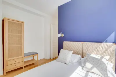 Un ou plusieurs lits dans un hébergement de l'établissement Beautiful apartment for 8 people