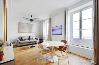Coin salon dans l'établissement Pick A Flat's Apartment in Marais/Oberkampf - bvd du Temple
