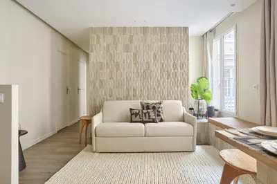 Coin salon dans l'établissement Residence Le Marais Beaubourg by Studio prestige