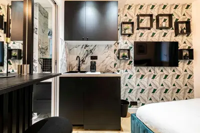 Cuisine ou kitchenette dans l'établissement le studio velasquez