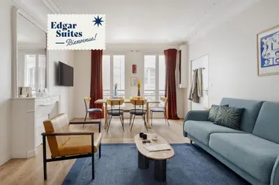 Coin salon dans l'établissement Edgar Suites Grands Boulevards - Boulanger