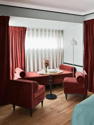 Coin salon dans l'établissement Hôtel Botaniste
