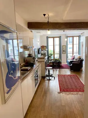 Cuisine ou kitchenette dans l'établissement Beautiful flat in Paris Montorgueil, free parking