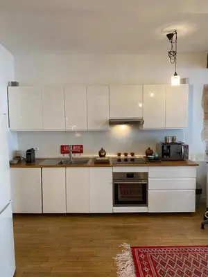 Cuisine ou kitchenette dans l'établissement Beautiful flat in Paris Montorgueil, free parking