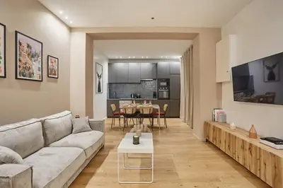 Coin salon dans l'établissement New Apartment 2 bedrooms center of Paris by Studio prestige