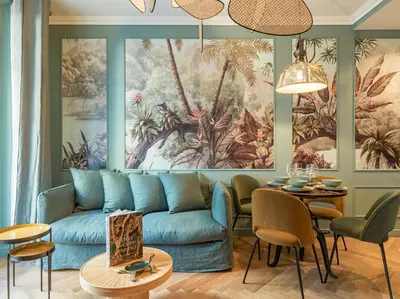 Coin salon dans l'établissement Nature and Haven of Peace Apartment