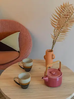 Plateau bouilloire dans l'établissement Pink & Wood cocoon