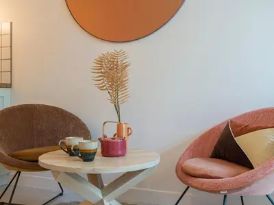 Coin salon dans l'établissement Pink & Wood cocoon