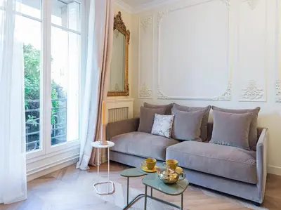 Coin salon dans l'établissement The Gatsby Suite