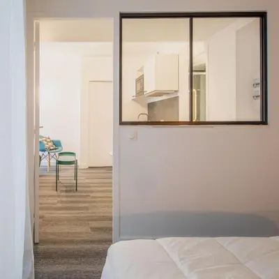 Un ou plusieurs lits dans un hébergement de l'établissement New Apt Near Bois de Vincennes - 2 Persons