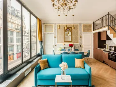 Coin salon dans l'établissement Merveil - Luxury Suite - Louvre - Reaumur II
