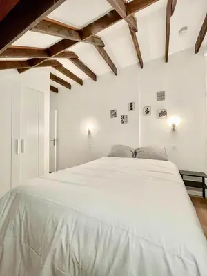 Un ou plusieurs lits dans un hébergement de l'établissement Bonne Graine : Appartement parisien branché à 10 min de Bastille
