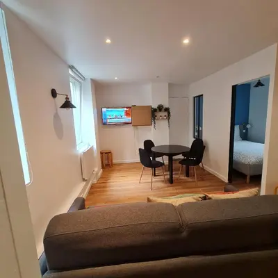 Télévision ou salle de divertissement dans l'établissement Quiet apartment, lively area,next to Eiffel Tower.