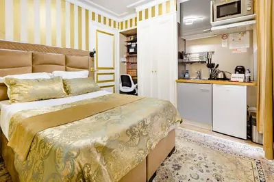 Cuisine ou kitchenette dans l'établissement Premium studio 2 minutes walk from Champs-Elysees