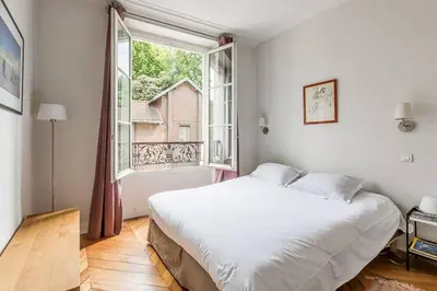 Un ou plusieurs lits dans un hébergement de l'établissement GuestReady - Bel Apt pour 4 / Luxembourg -Assas