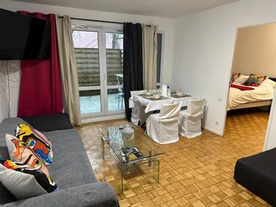 Coin salon dans l'établissement Appt entier MONPARNASSE avec TERRASSE et PARKING