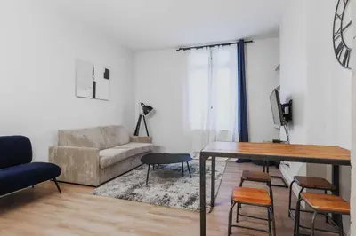 Coin salon dans l'établissement Modern Apartment 1BR- 4P Le Marais Quarter