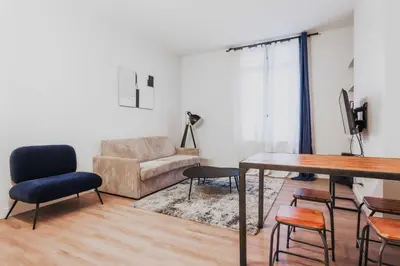 Coin salon dans l'établissement Modern Apartment 1BR- 4P Le Marais Quarter