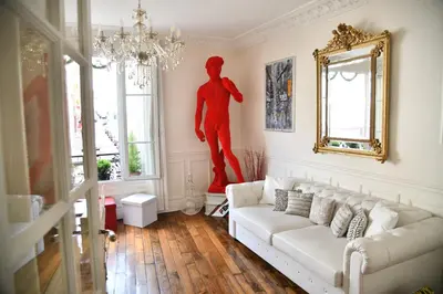 Coin salon dans l'établissement Bohemian Apartment in Montmartre - Paris