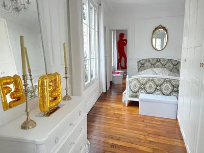 Un ou plusieurs lits dans un hébergement de l'établissement Bohemian Apartment in Montmartre - Paris