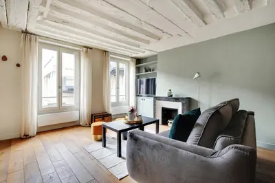 Télévision ou salle de divertissement dans l'établissement Chic apartment -1BR-4P- Haut Marais - République
