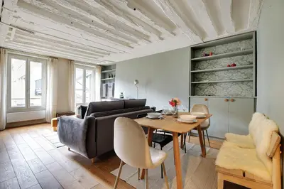 Coin salon dans l'établissement Chic apartment -1BR-4P- Haut Marais - République