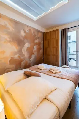 Un ou plusieurs lits dans un hébergement de l'établissement Stylish Duplex 6P - Bastille,Gare de Lyon