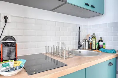Cuisine ou kitchenette dans l'établissement Les Vignes de Montmartre - Studio