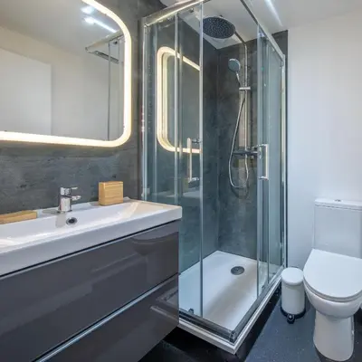 Salle de bains dans l'établissement New Studio Near Bois de Vincennes