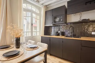 Cuisine ou kitchenette dans l'établissement Apartment Pantheon Nôtre Dame by Studio prestige