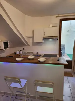 Cuisine ou kitchenette dans l'établissement Paris Malakoff Garden Apartments