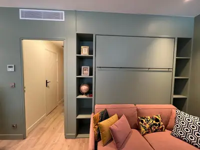 Coin salon dans l'établissement Relais Cocorico 2 Bedrooms with AC, 2 bathrooms, 8 min Eiffel Tower