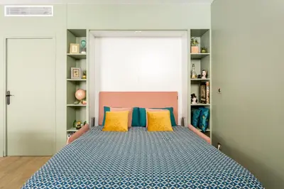 Un ou plusieurs lits dans un hébergement de l'établissement Relais Cocorico 2 Bedrooms with AC, 2 bathrooms, 8 min Eiffel Tower